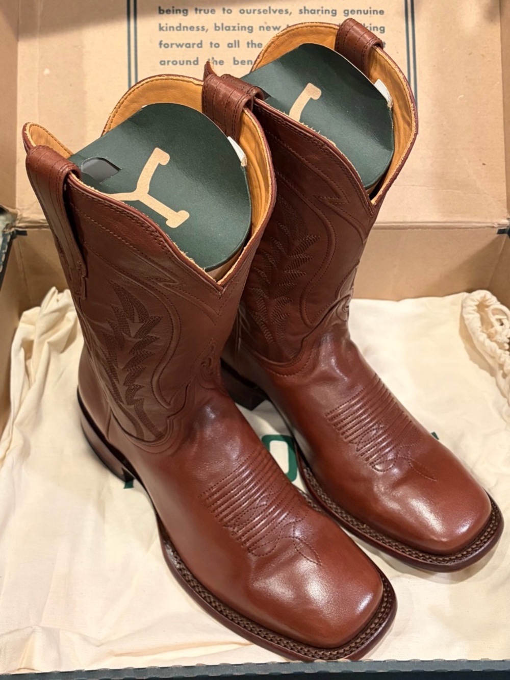 NWT Tecovas The Doc Hazelnut Square Toe Cowboy Boots Handmade 10.5